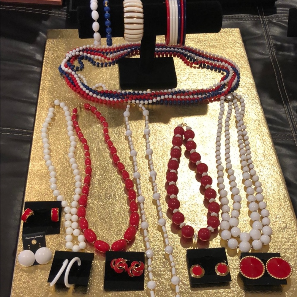 Red - White - Blue jewelry lot